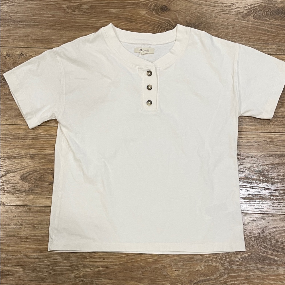 Madewell Kids White Henley Tee